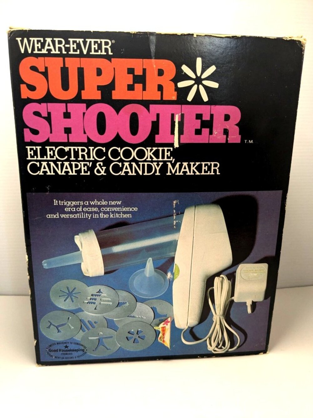 Vtg. Wear-Ever Super Shooter Electric Cookie & Candy Maker Press 70001 NIB